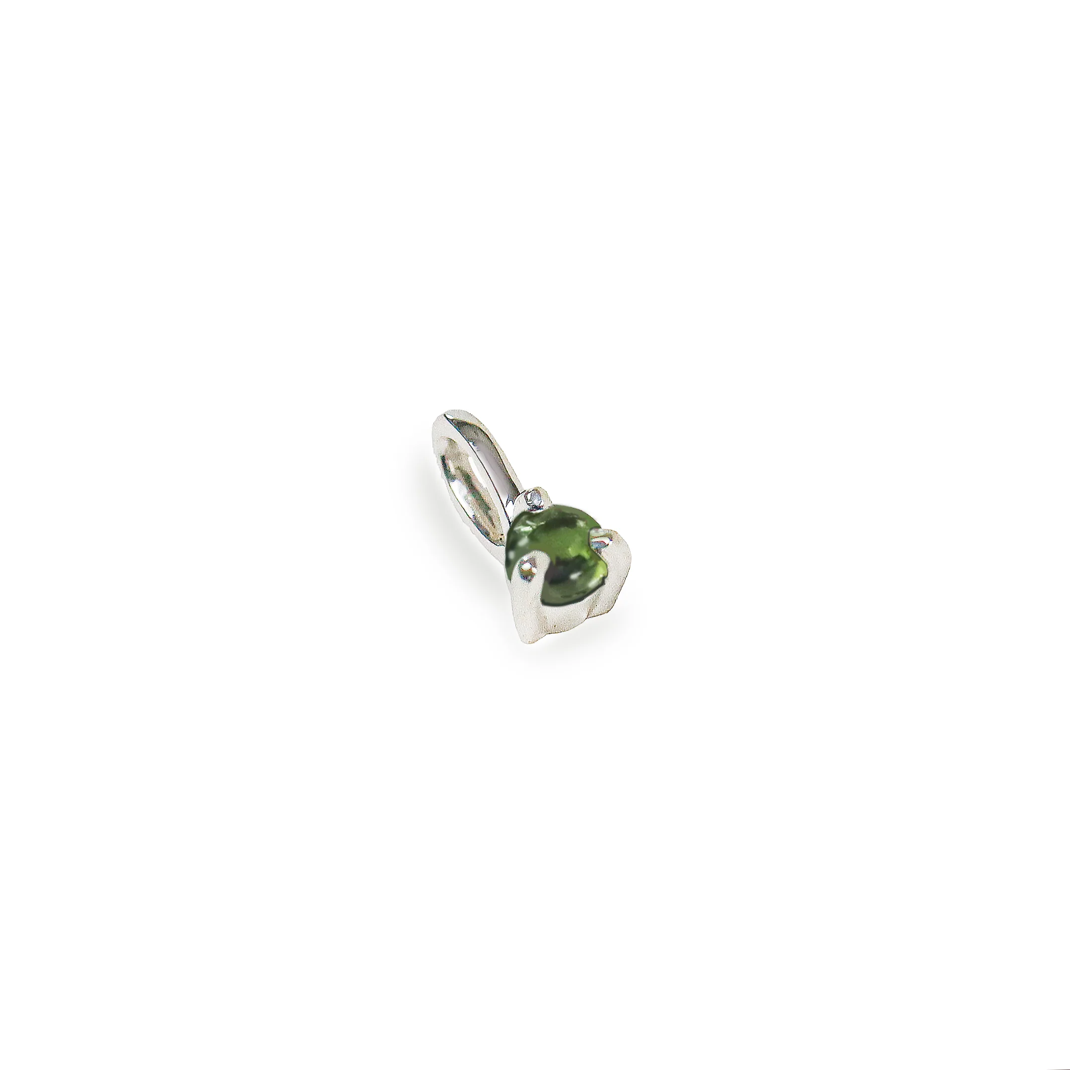 Three Claw Mini Tourmaline Pendant Charm in Silver