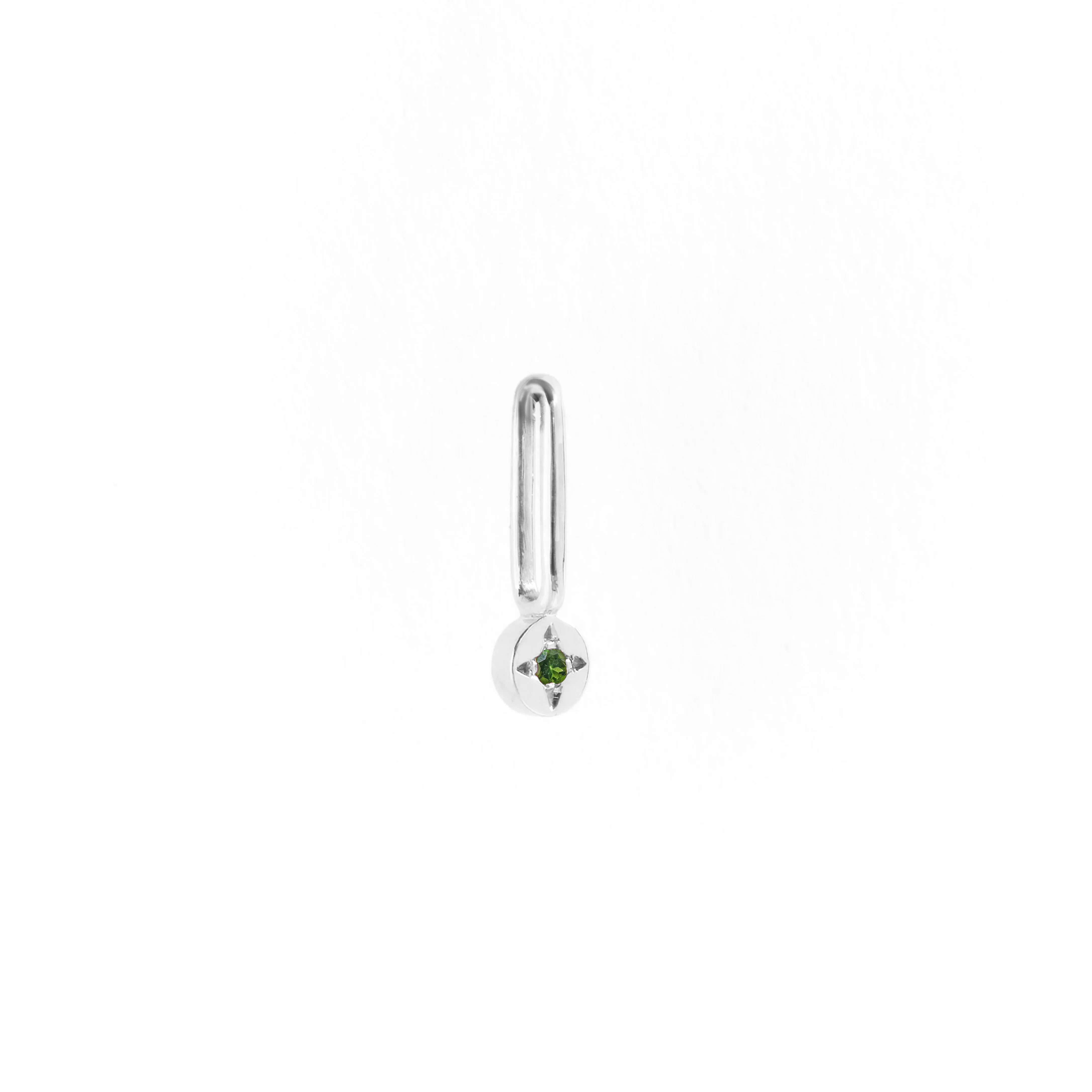 Tourmaline Dot Pendant Charm in Silver