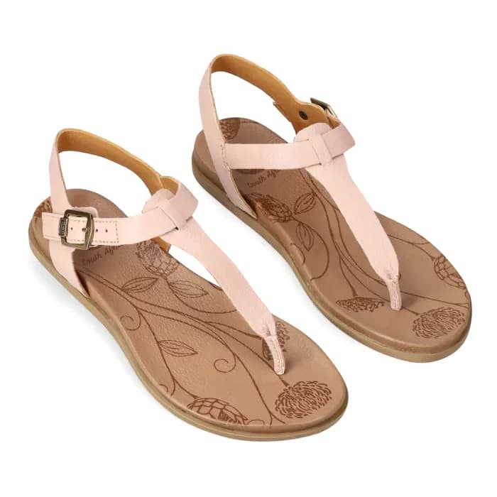 Skosana : Ladies Leather Sandal in Pink