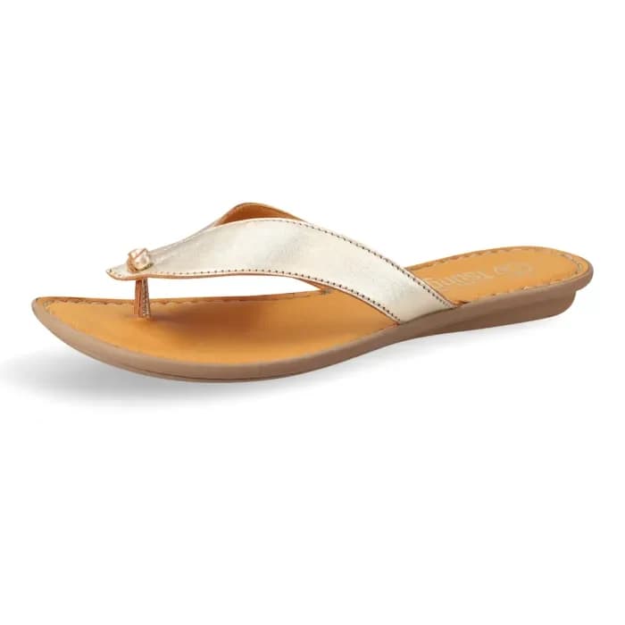 Breeze : Ladies Leather Sandal in Gold