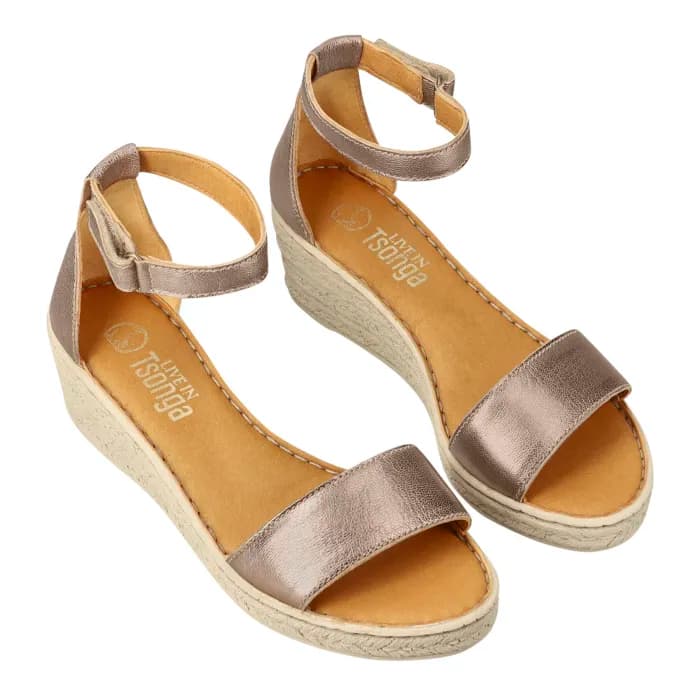 Kekana : Ladies Leather High-Heel Sandal in Sabbia