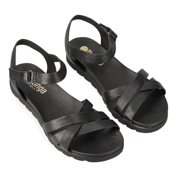 Zigoduka : Ladies Leather Sandal in Black