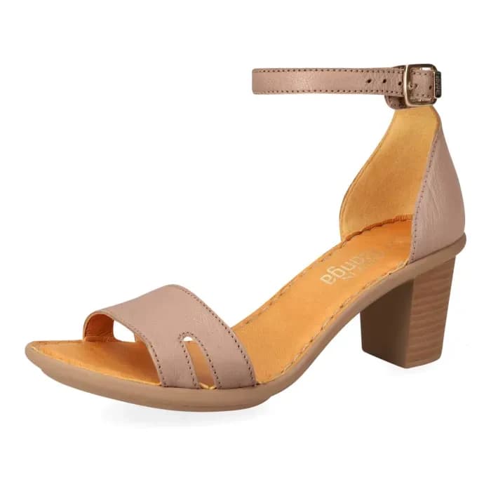 Ghardaia : Ladies High-Heeled Leather Sandal in Mantega