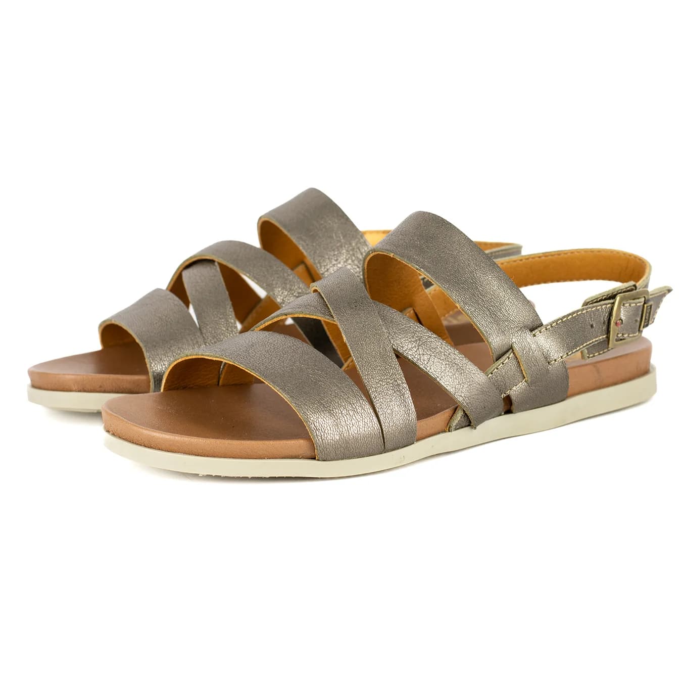 Kamativi : Ladies Leather Sandal in Anthracite