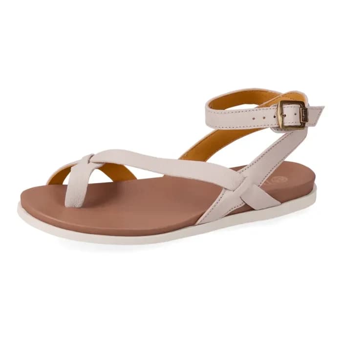 Maloma : Ladies Leather Sandal in Cream