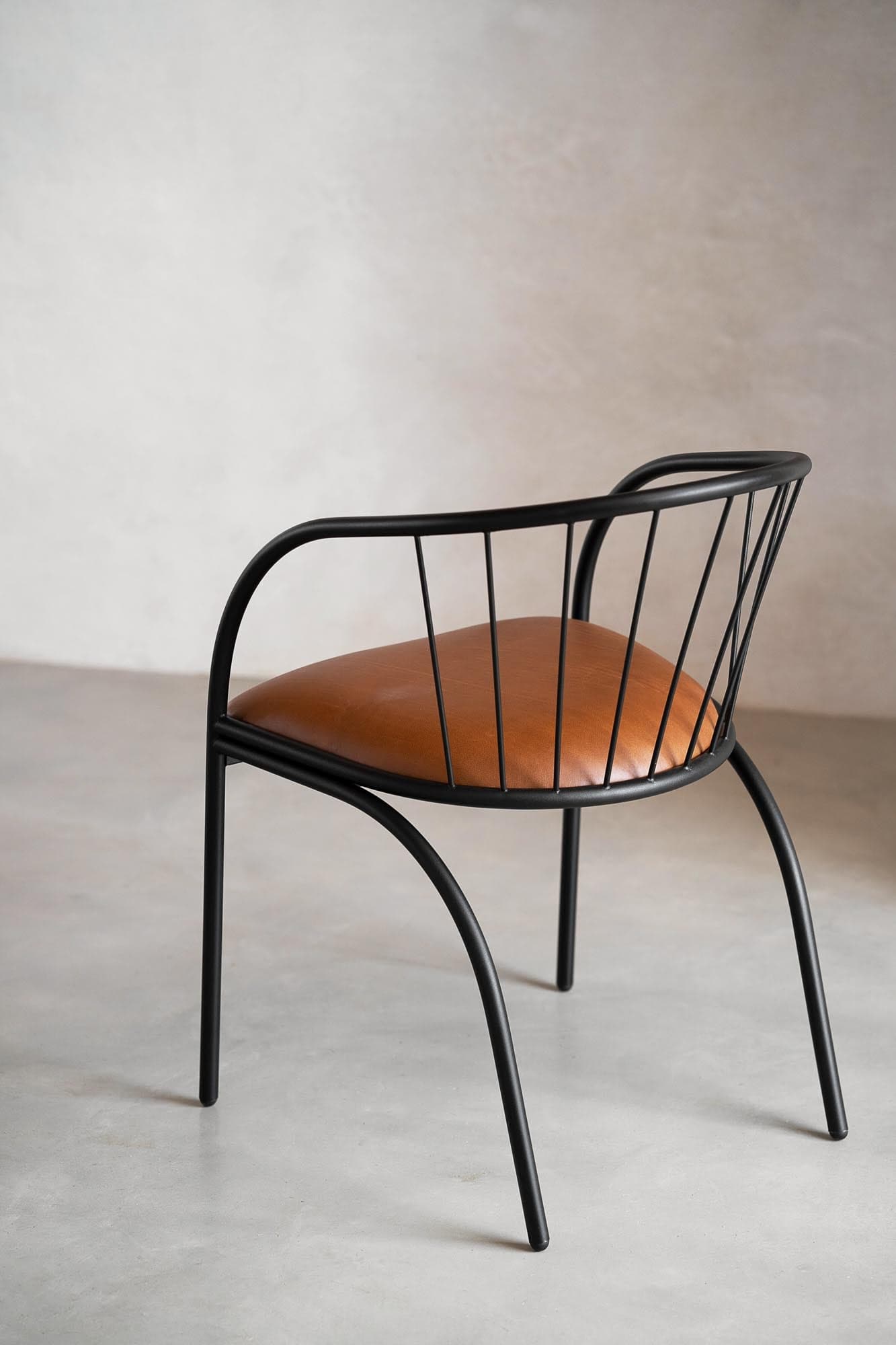 Fluted Occasional Chair - Leather Seat