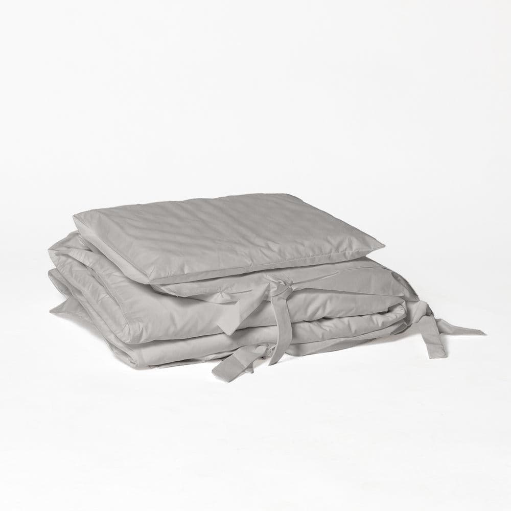 200 Thread Count 100% Cotton 4 Piece Cot Bedding Bundle Light Grey