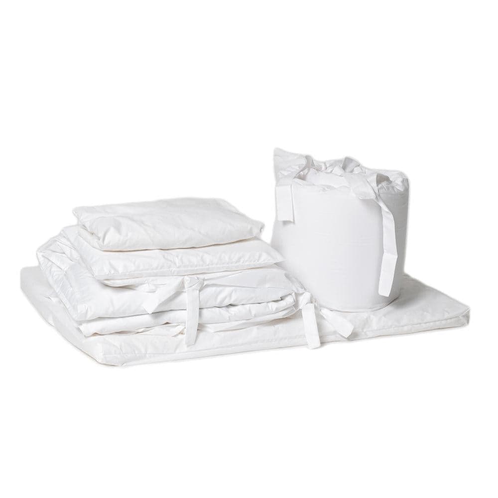 200 Thread Count 100% Cotton 9 Piece Cot Bedding Bundle (Large Change Mat) White