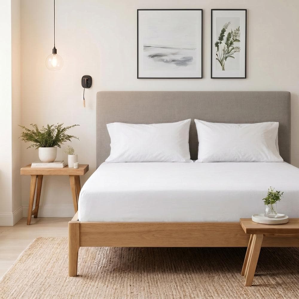 200 Thread Count 100% Cotton Percale Fitted Sheet White