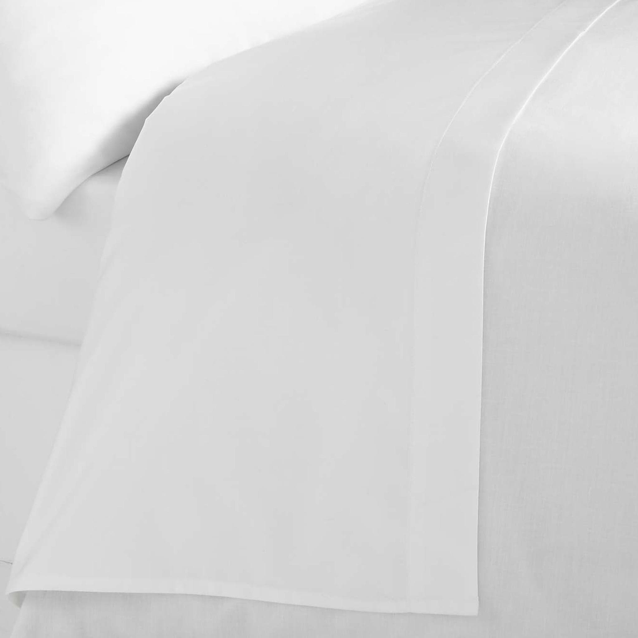 200 Thread Count Cotton Rich Percale Flat Sheet White