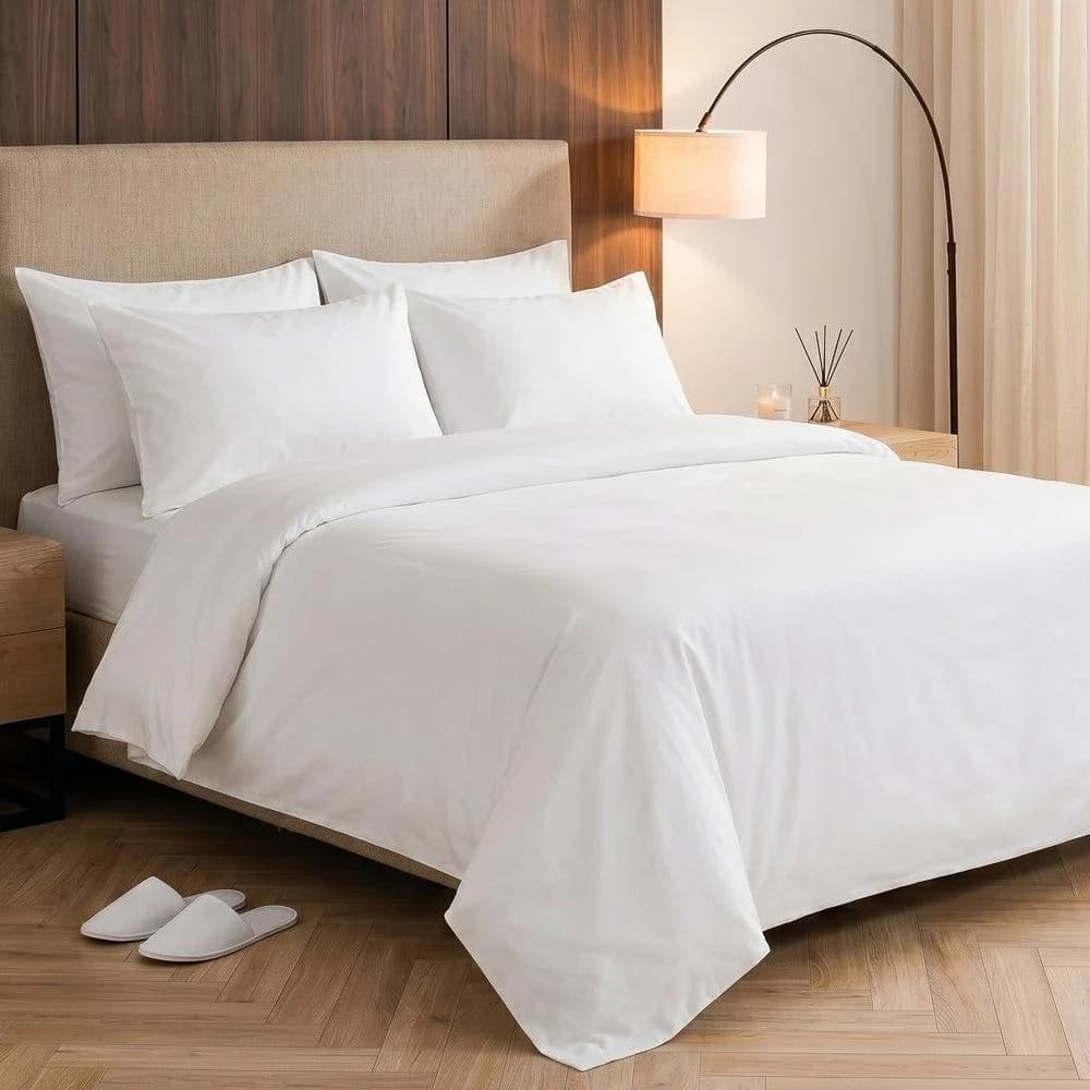 200 Thread Count Flap 100% Cotton Duvet Cover White