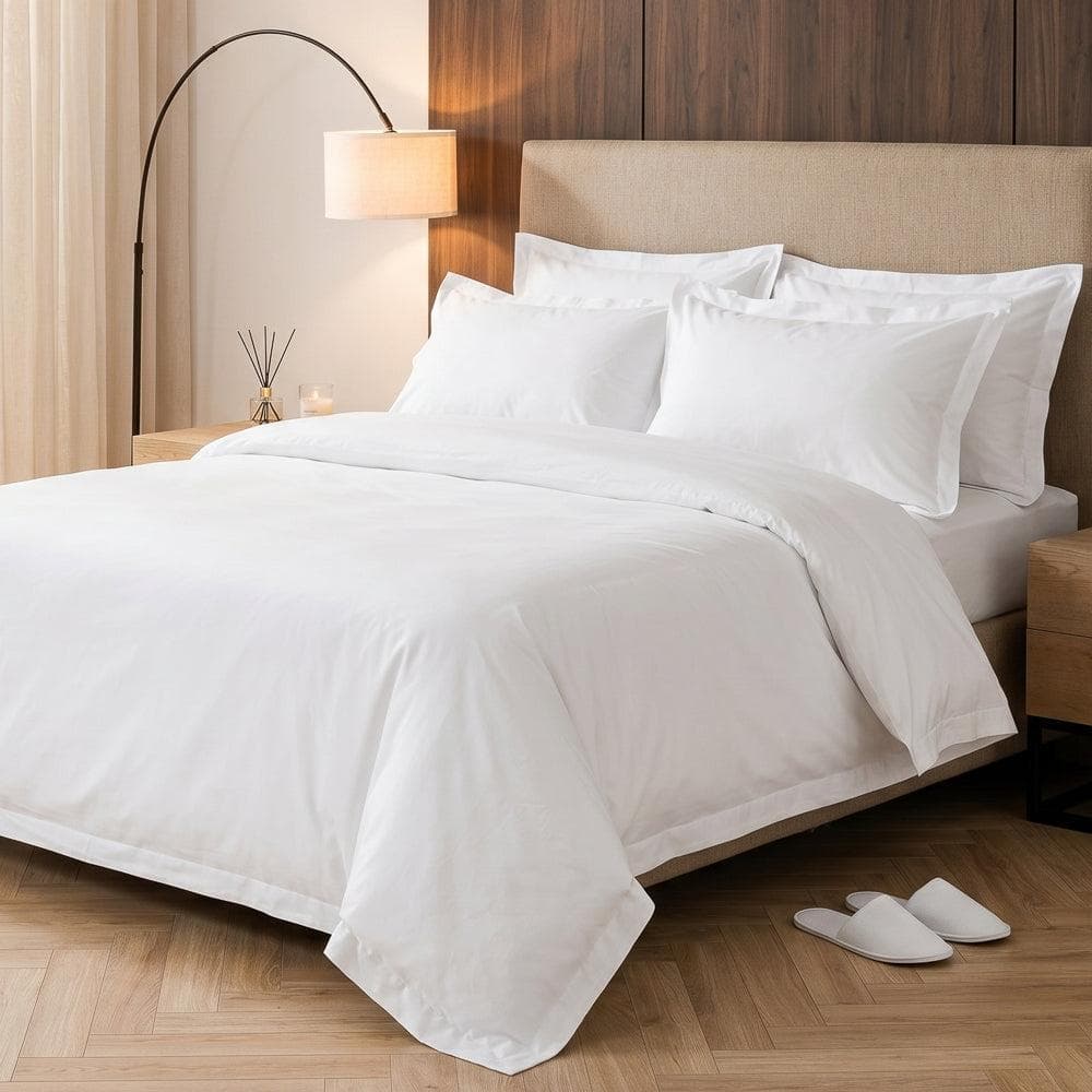 200 Thread Count Flap Oxford Cotton Rich Percale Duvet Cover White