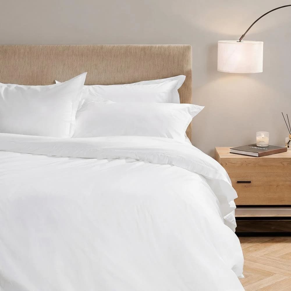 200 Thread Count Oxford 100% Cotton Duvet Cover Set White