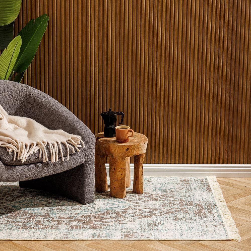 Athens Mediterranean Collection Jacquard Polycotton Carpet Blue Haze