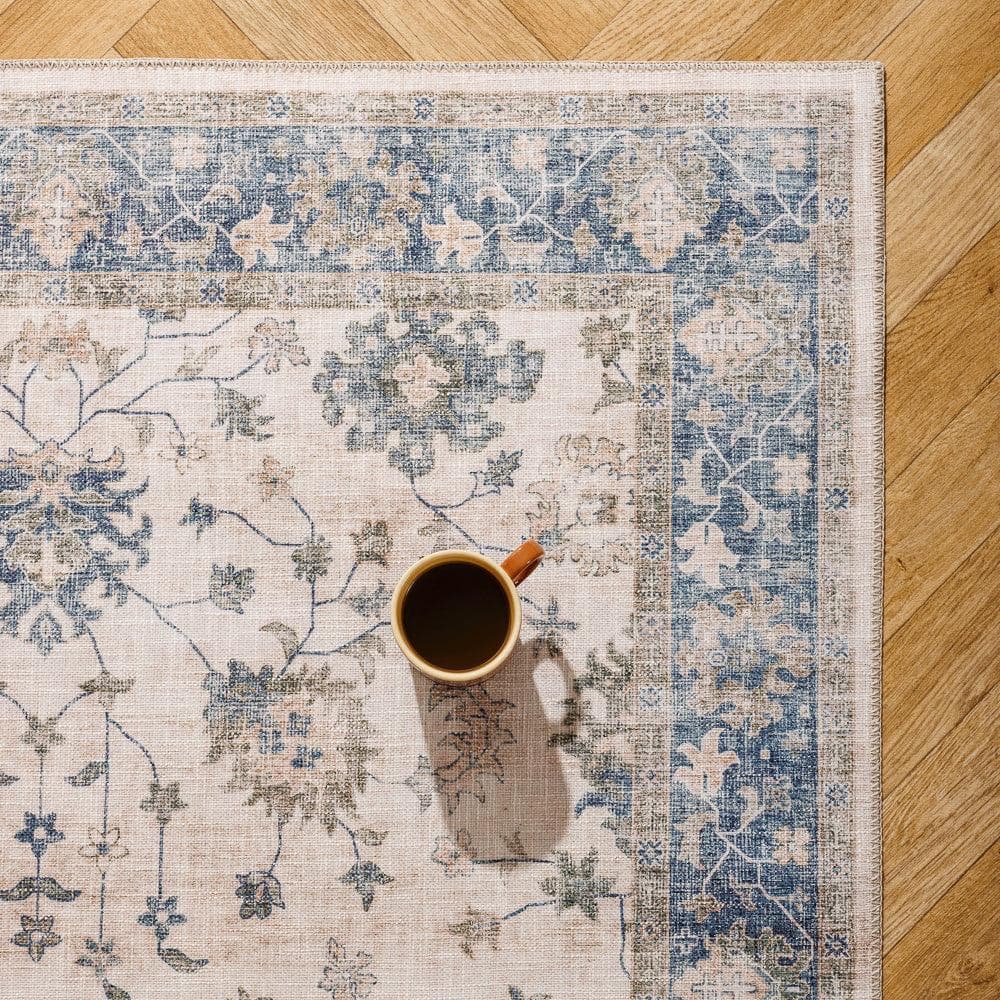 Bloom Printed TexturaWeave Carpet Blue