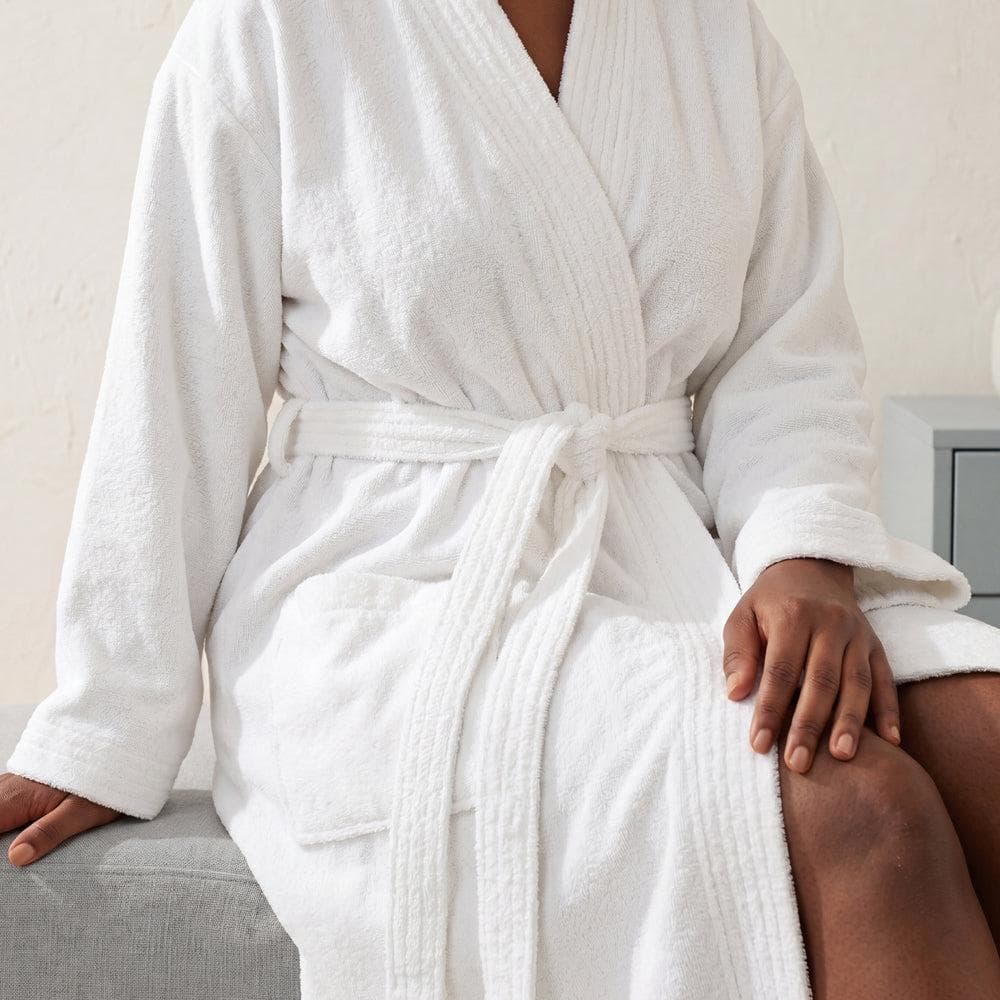 Cotton Club Deluxe Toweling Bathrobe White
