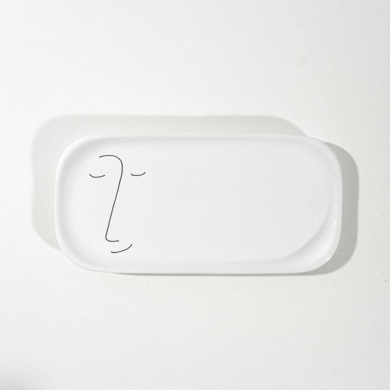 Faces of Felicity Rounded Porcelain Rectangular Platter Harvest
