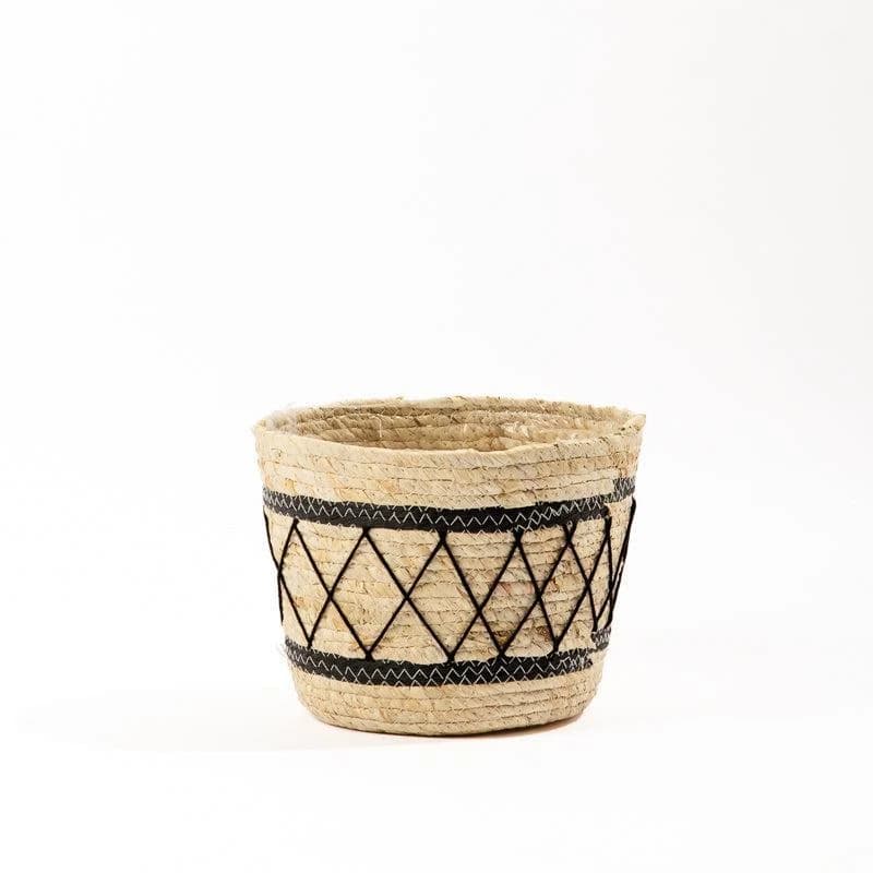 Home.Life Maize Basket Crisscross Lined Natural