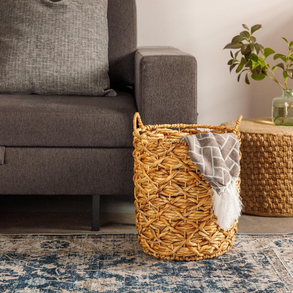 Home.Life Oval with Hyacinth Basket Twisted Weave Natural