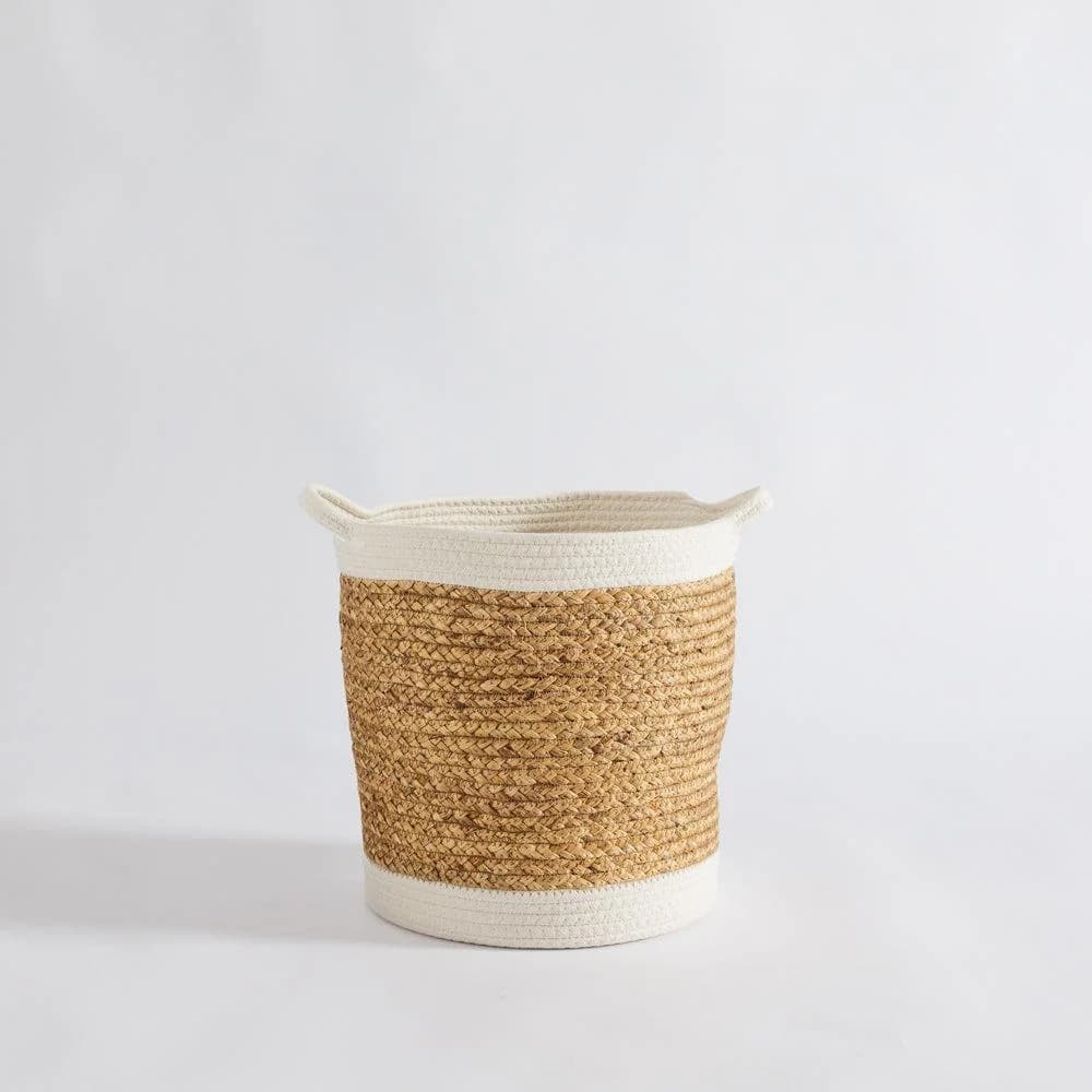 Home.Life Water Hyacinth Basket with White Rim