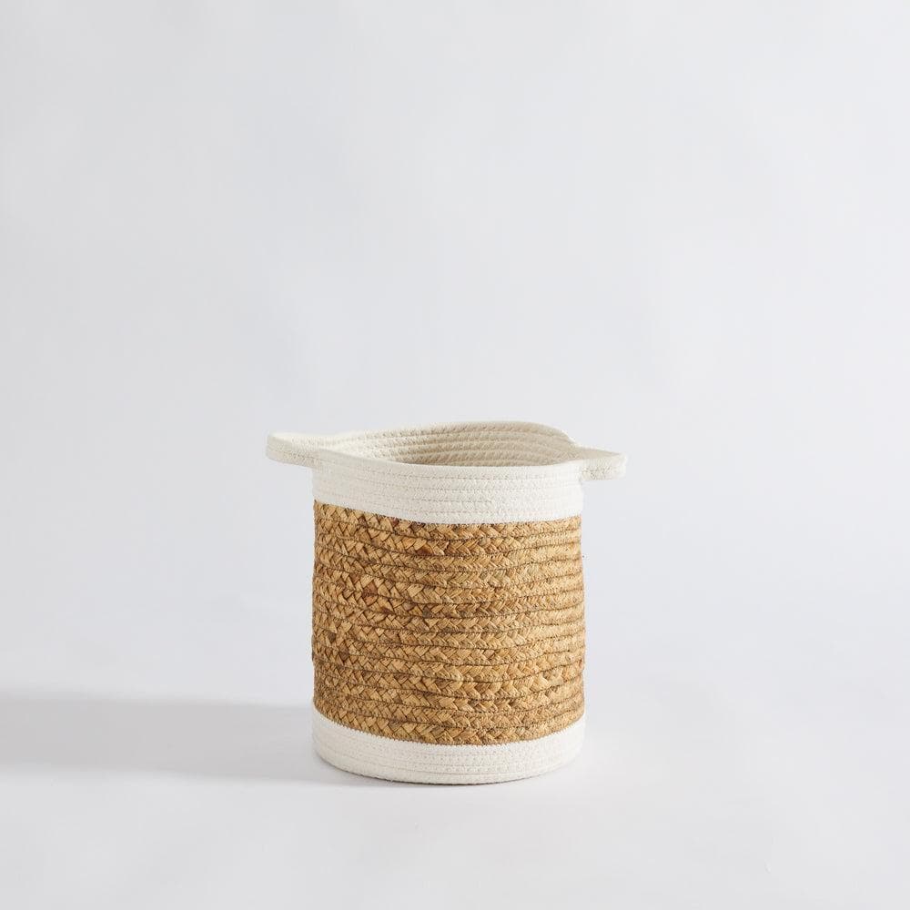 Home.Life Water Hyacinth Basket with White Rim