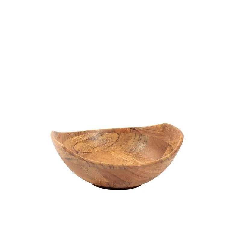 Home.Life Wooden Round Organic Shape Bowl