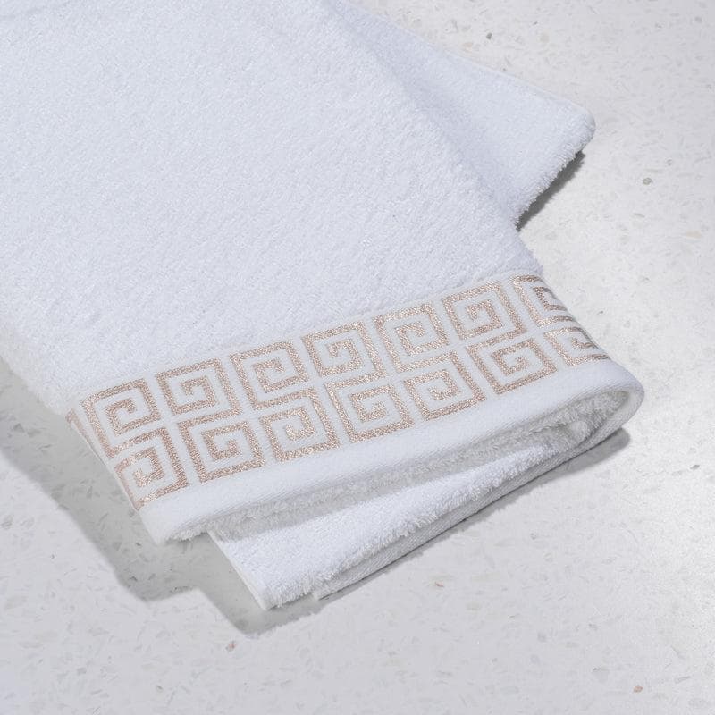 Jacquard Crest Collection Bath Sheet White
