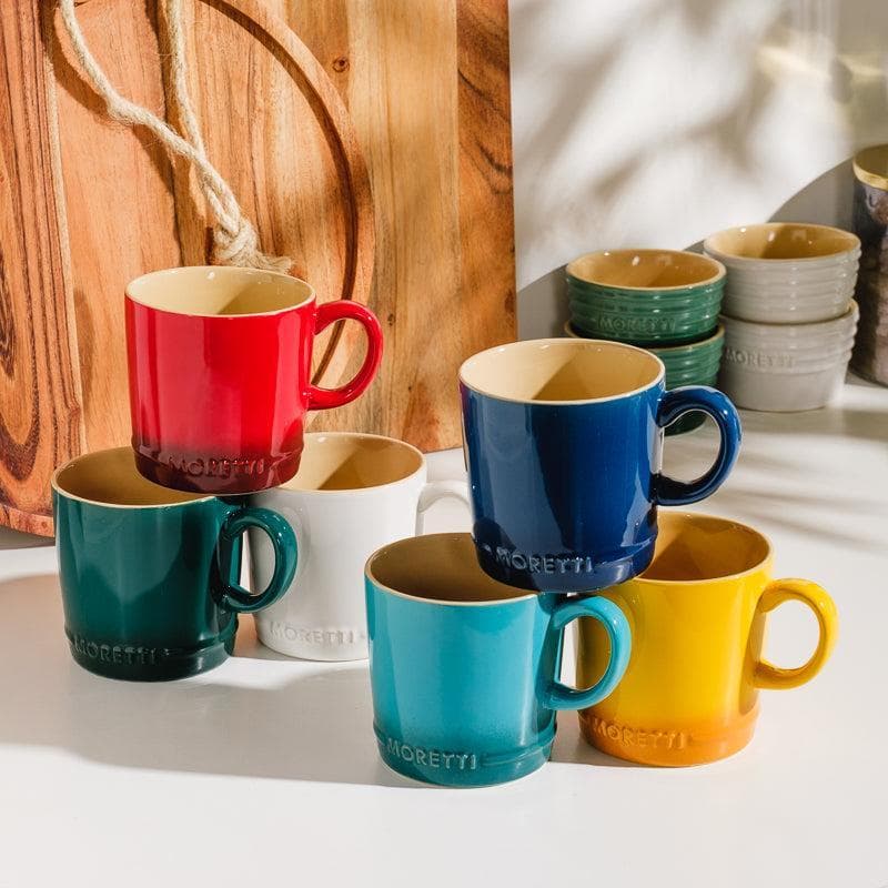 Moretti Casa Contemporary Stoneware Mugs Set of 6
