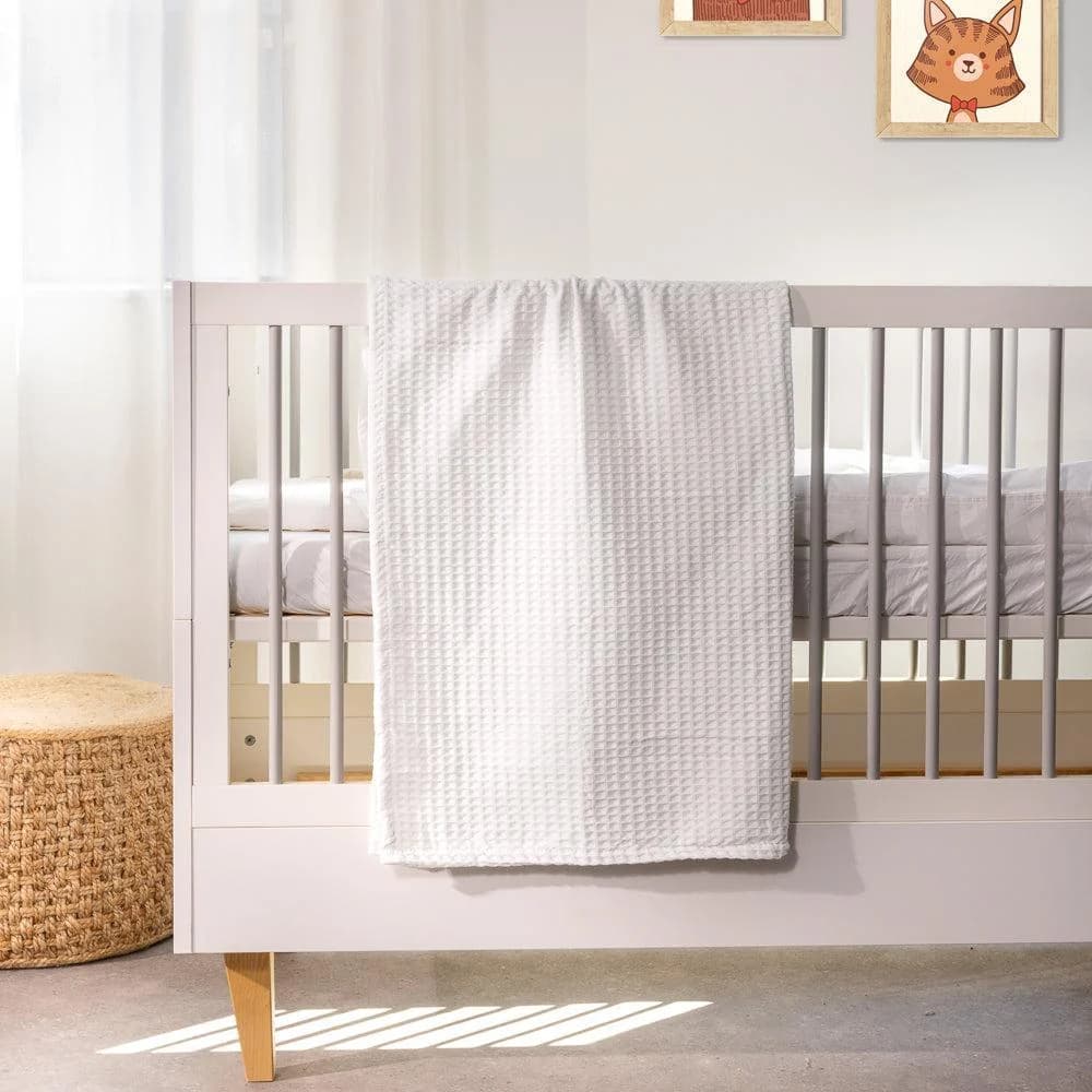Waffle Baby Blanket White