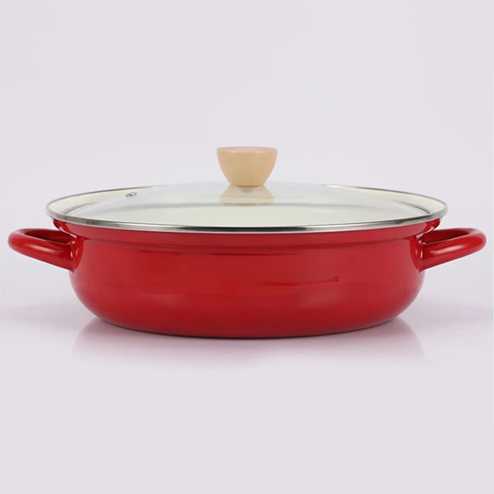Agate Enamel Shallow Casserole 27cm with boil over guard design