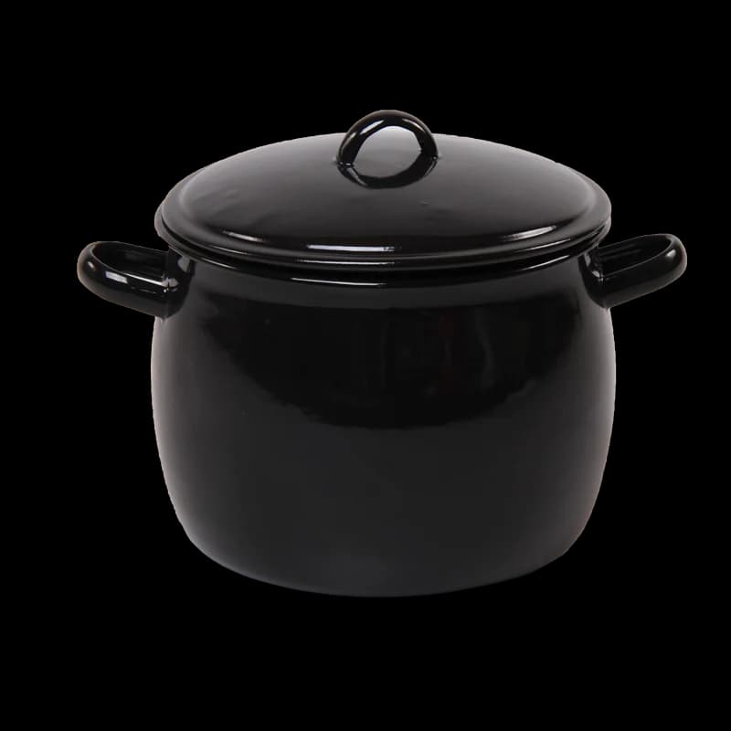 New World Enamel Bow Handle Belly Pot