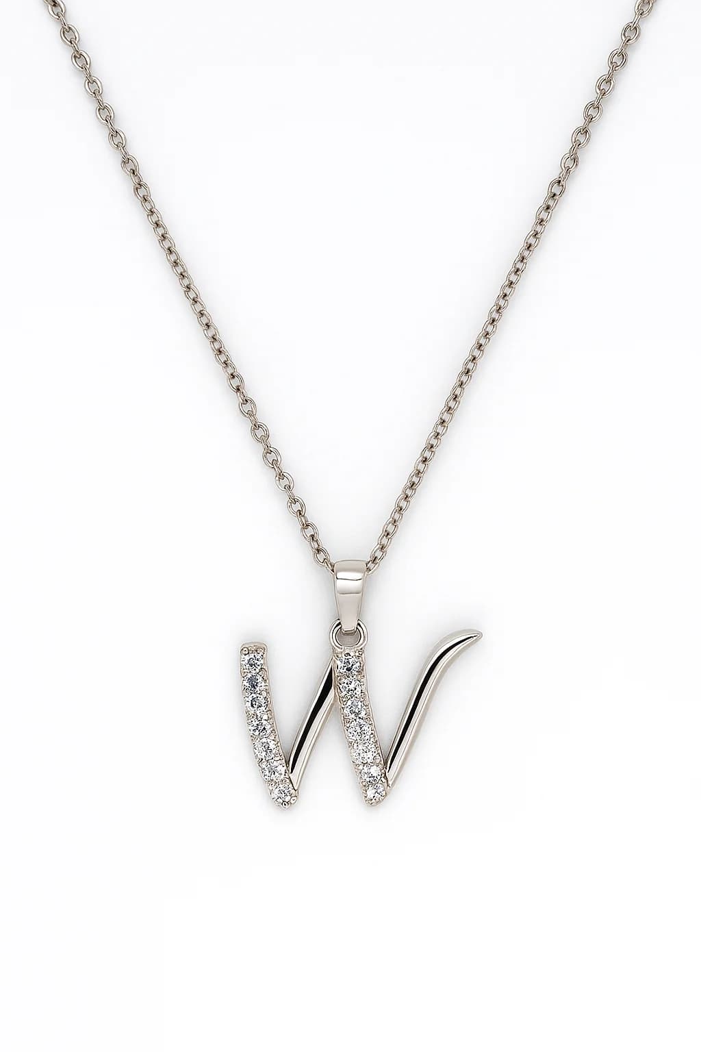 Brand Avenue 925 Silver Letter W Necklace