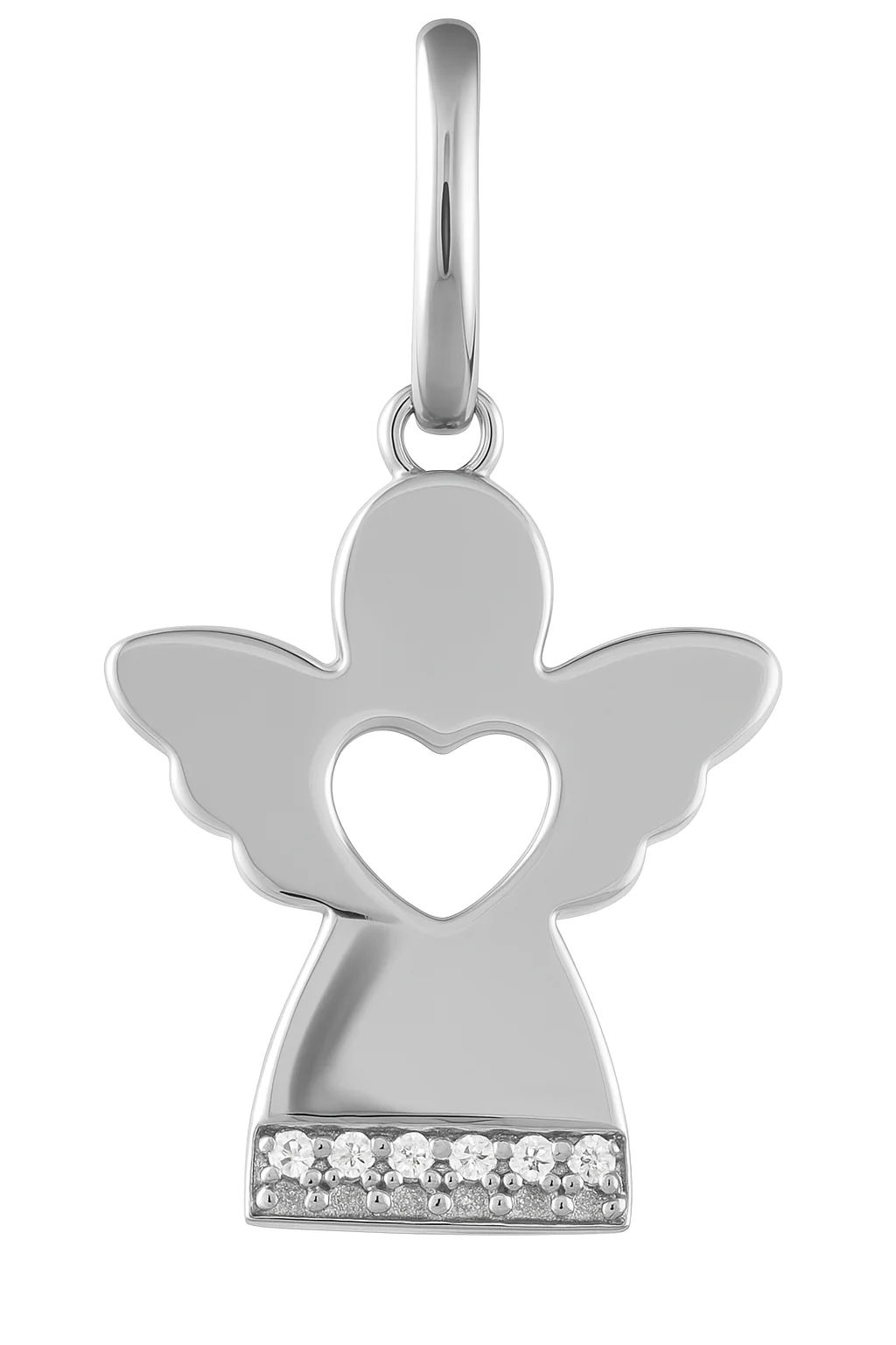 Brand Avenue 925 Silver Open Heart Angel Pendant