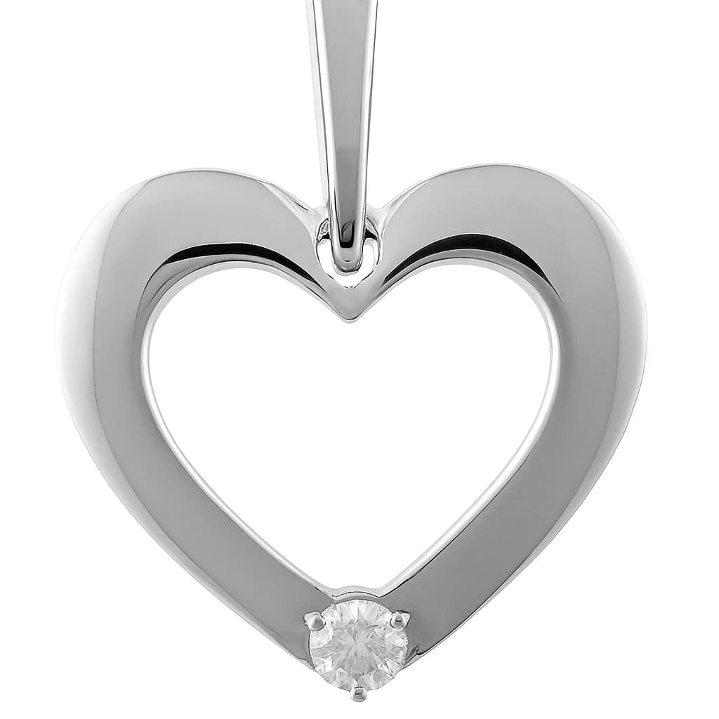 Brand Avenue 925 Silver Open Heart Pendant CZ